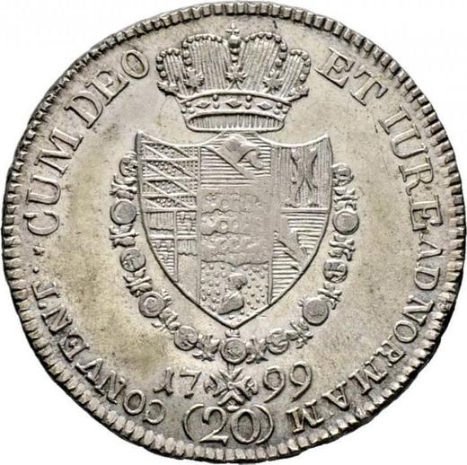 Rewers monety - 20 krajcarow 1799 - cena srebrnej monety - Wirtembergia, Fryderyk I