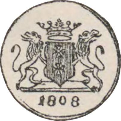 Аверс монеты - Пробная 1/5 гульдена 1808 года "Данциг" - цена серебряной монеты - Польша, Вольный город Данциг