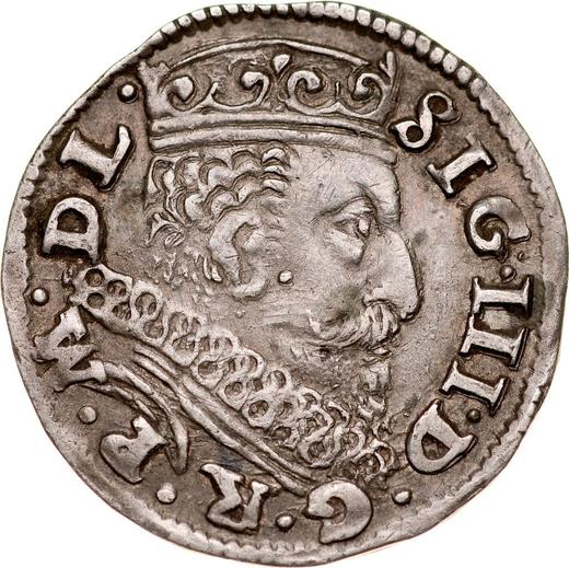 Аверс монеты - Трояк (3 гроша) 1602 года V "Литва" - цена серебряной монеты - Польша, Сигизмунд III Ваза