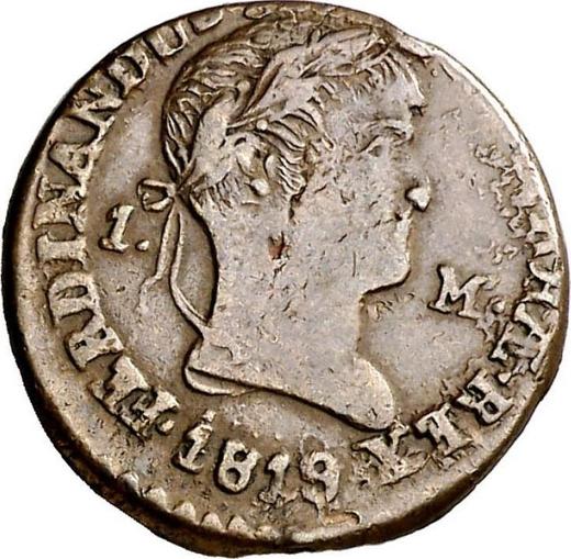 Аверс монеты - 1 мараведи 1819 года PP - цена  монеты - Испания, Фердинанд VII