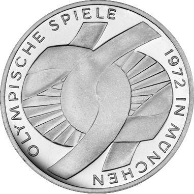 Obverse 10 Mark 1972 G "Games of the XX Olympiad" - Silver Coin Value - Germany, FRG