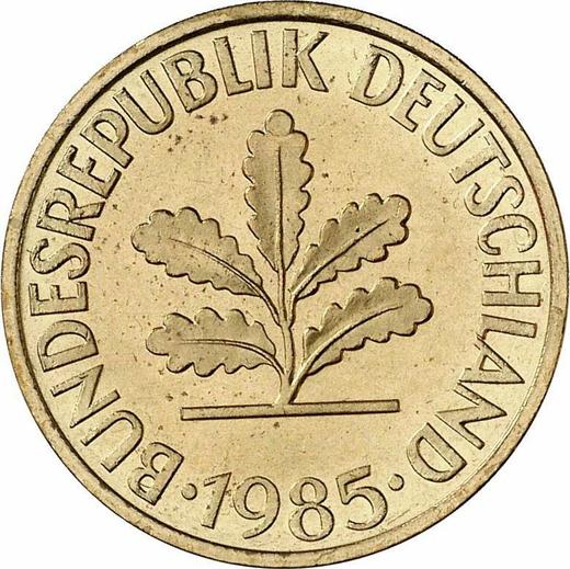 Reverso 10 Pfennige 1985 D - valor de la moneda  - Alemania, RFA
