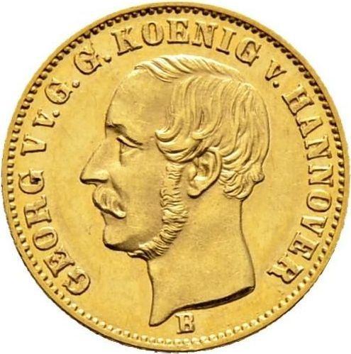 Anverso 2 1/2 táleros 1855 B - valor de la moneda de oro - Hannover, Jorge V