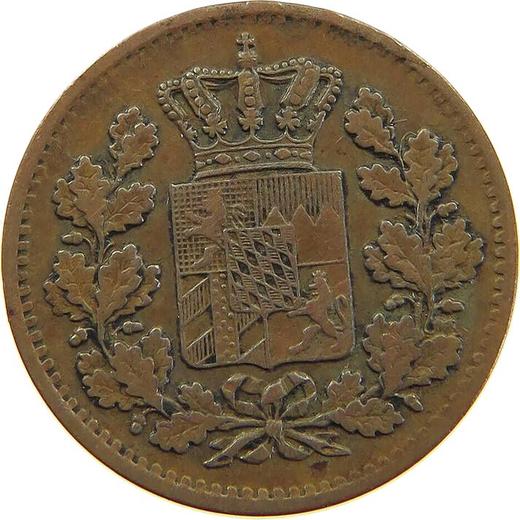 Аверс монеты - 1 пфенниг 1867 года - цена  монеты - Бавария, Людвиг II