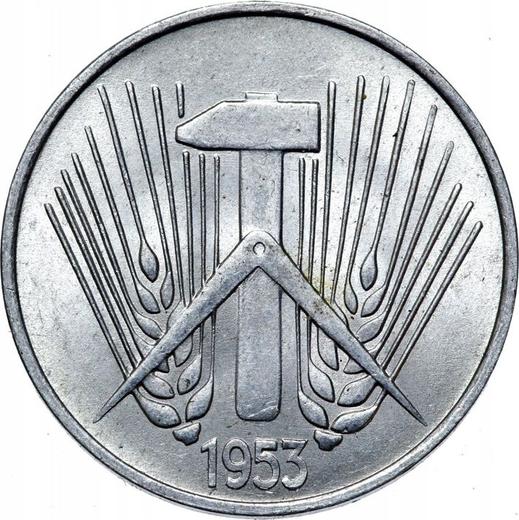 Реверс монеты - 10 пфеннигов 1953 года A - цена  монеты - Германия, ГДР