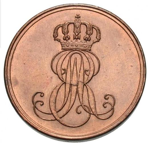 Аверс монеты - 2 пфеннига 1846 года B "Тип 1845-1851" - цена  монеты - Ганновер, Эрнст Август