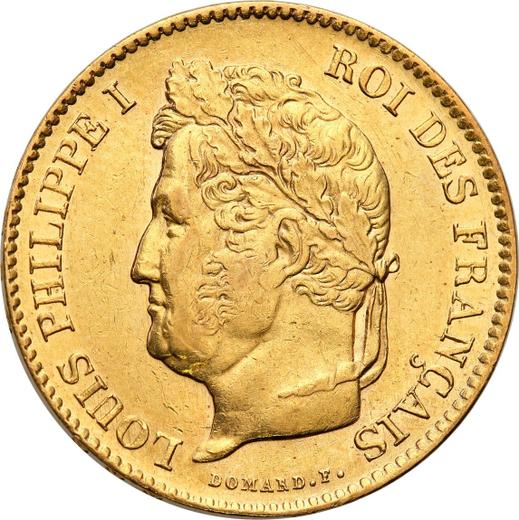 Anverso 40 francos 1836 A "Tipo 1831-1839" París - valor de la moneda de oro - Francia, Luis Felipe I