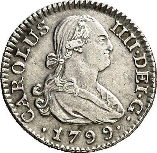 Obverse 1/2 Real 1799 M MF - Silver Coin Value - Spain, Charles IV