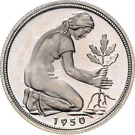 Реверс монеты - 50 пфеннигов 1950 года F - цена  монеты - Германия, ФРГ