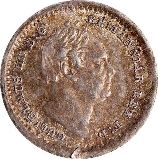 Аверс монеты - 1,5 пенса 1837 года - цена серебряной монеты - Великобритания, Вильгельм IV