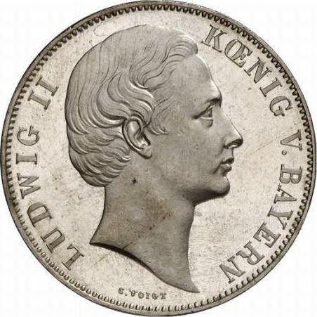 Аверс монеты - Талер 1869 года - цена серебряной монеты - Бавария, Людвиг II