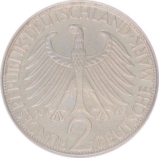 Реверс монеты - 2 марки 1965 года D "Планк" - цена  монеты - Германия, ФРГ