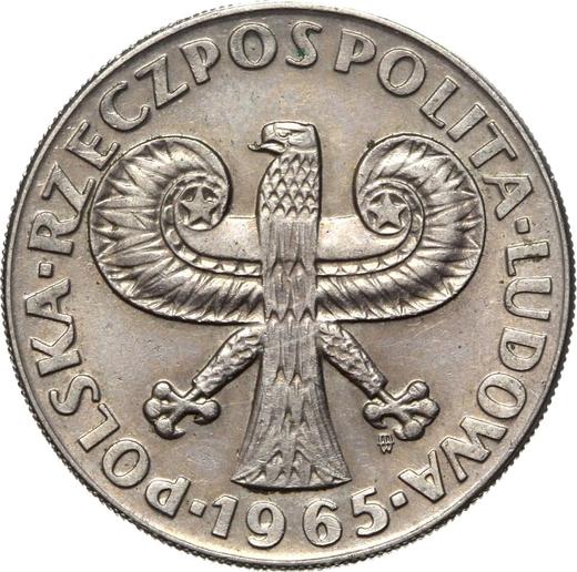 Anverso 10 eslotis 1965 MW "Columna de Segismundo" 31 mm - valor de la moneda  - Polonia, República Popular