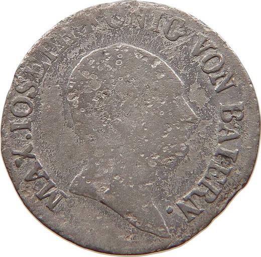 Аверс монеты - 3 крейцера 1822 года - цена серебряной монеты - Бавария, Максимилиан I