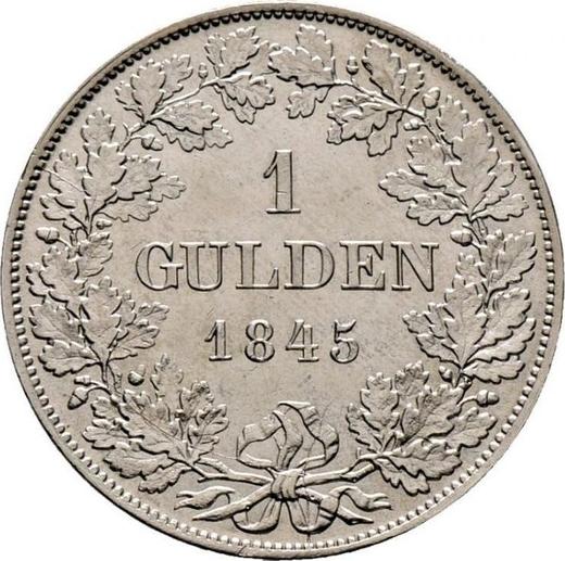 Rewers monety - 1 gulden 1845 - cena srebrnej monety - Hesja-Darmstadt, Ludwik II