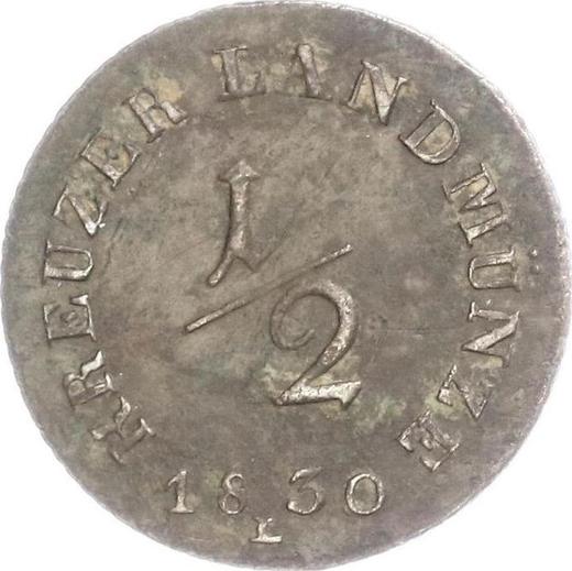 Реверс монеты - 1/2 крейцера 1830 года L - цена  монеты - Саксен-Мейнинген, Бернгард II