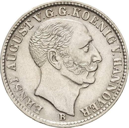Obverse 1/6 Thaler 1845 B - Silver Coin Value - Hanover, Ernest Augustus