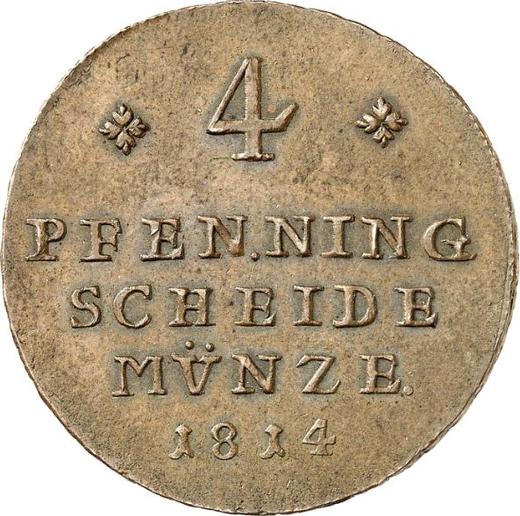 Reverso Pruebas 4 Pfennige 1814 FR - valor de la moneda  - Brunswick-Wolfenbüttel, Federico Guillermo