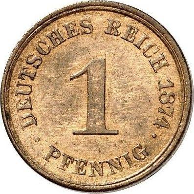 Аверс монеты - 1 пфенниг 1874 года D "Тип 1873-1889" - цена  монеты - Германия, Германская Империя