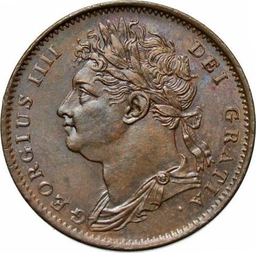 Аверс монеты - Фартинг 1825 года - цена  монеты - Великобритания, Георг IV