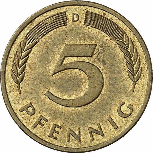 Аверс монеты - 5 пфеннигов 1992 года D - цена  монеты - Германия, ФРГ