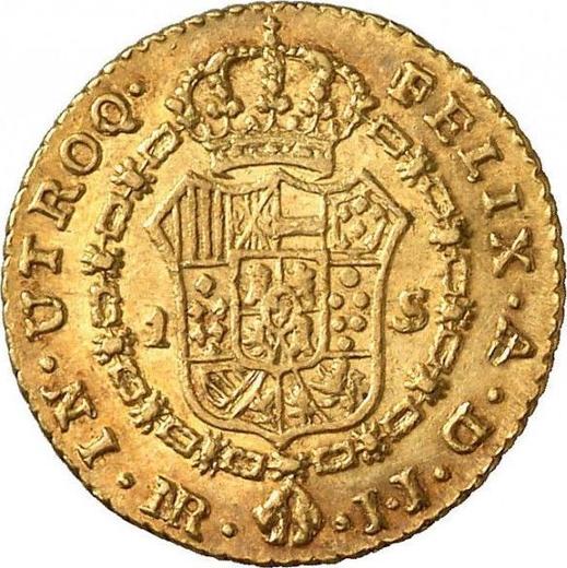Реверс монеты - 1 эскудо 1797 года NR JJ - цена золотой монеты - Колумбия, Карл IV
