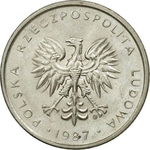 Anverso 10 eslotis 1987 MW - valor de la moneda  - Polonia, República Popular