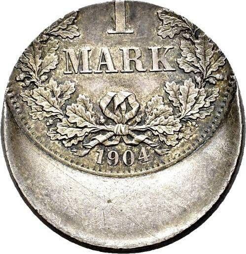 Anverso 1 marco 1891-1916 "Tipo 1891-1916" Desplazamiento del sello - valor de la moneda de plata - Alemania, Imperio alemán