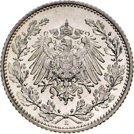 Reverso Medio marco 1907 E "Tipo 1905-1919" - valor de la moneda de plata - Alemania, Imperio alemán