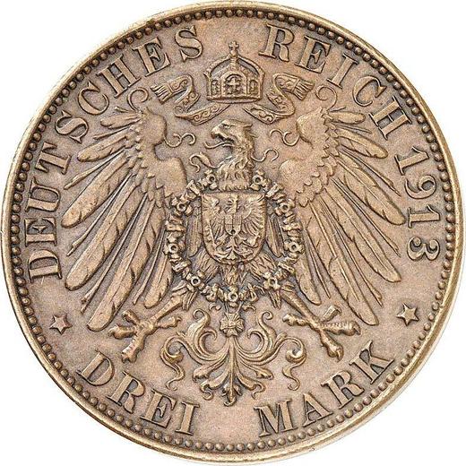 Reverse Pattern 3 Mark 1913 A "Prussia" Wars of Liberation -  Coin Value - Germany, German Empire