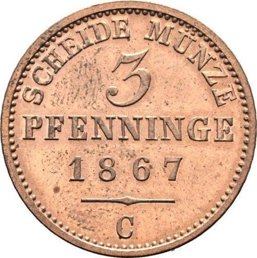 Revers 3 Pfennige 1867 C - Münze Wert - Preußen, Wilhelm I