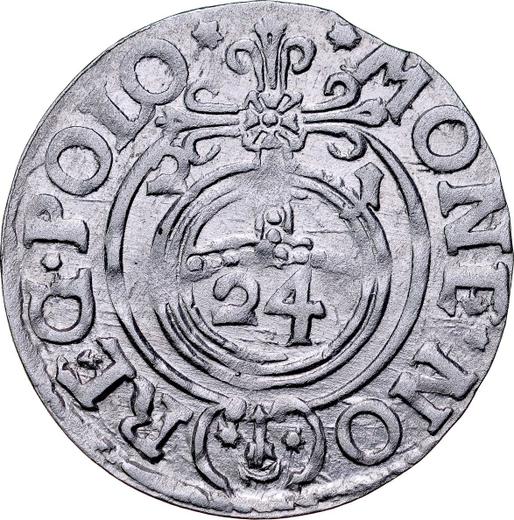 Аверс монеты - Полторак 1621 года "Быдгощский монетный двор" - цена серебряной монеты - Польша, Сигизмунд III Ваза