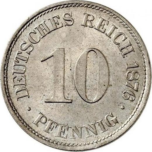 Аверс монеты - 10 пфеннигов 1876 года E "Тип 1873-1889" - цена  монеты - Германия, Германская Империя
