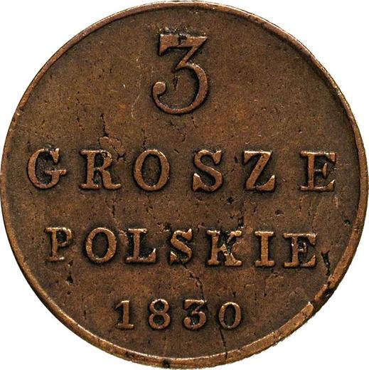 Rewers monety - 3 grosze 1830 KG - cena  monety - Polska, Królestwo Kongresowe
