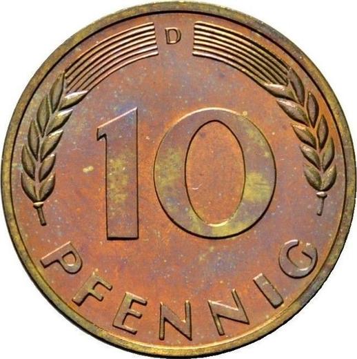 Аверс монеты - 10 пфеннигов 1968 года D - цена  монеты - Германия, ФРГ