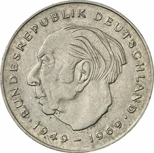 Awers monety - 2 marki 1981 D "Theodor Heuss" - cena  monety - Niemcy, RFN