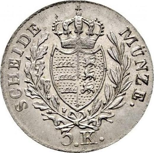 Reverso 3 kreuzers 1826 - valor de la moneda de plata - Wurtemberg, Guillermo I