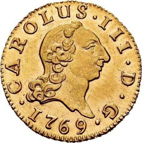 Obverse 1/2 Escudo 1769 M PJ - Gold Coin Value - Spain, Charles III