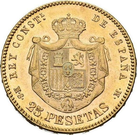 Реверс монеты - 25 песет 1881 года MSM "Тип 1881-1885" - цена золотой монеты - Испания, Альфонсо XII