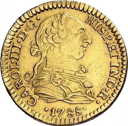 Аверс монеты - 1 эскудо 1788 года Mo FM - цена золотой монеты - Мексика, Карл III