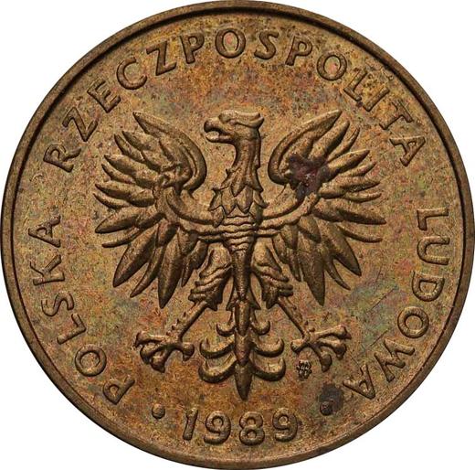 Аверс монеты - Пробные 20 злотых 1989 года MW Латунь - цена  монеты - Польша, Народная Республика
