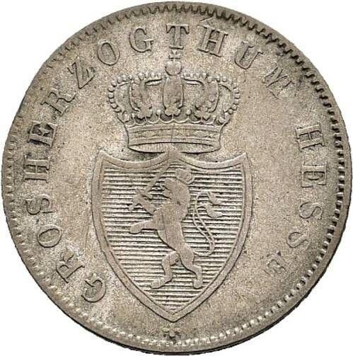 Аверс монеты - 6 крейцеров 1819 года Инкузный брак - цена серебряной монеты - Гессен-Дармштадт, Людвиг I