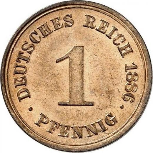 Аверс монеты - 1 пфенниг 1886 года A "Тип 1873-1889" - цена  монеты - Германия, Германская Империя