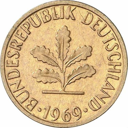 Reverso 5 Pfennige 1969 G - valor de la moneda  - Alemania, RFA