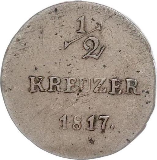 Реверс монеты - 1/2 крейцера 1817 года - цена  монеты - Гессен-Дармштадт, Людвиг I