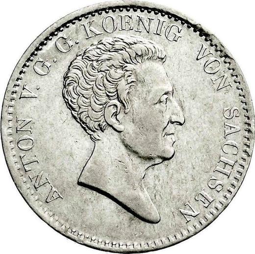 Аверс монеты - 2/3 талера 1828 года S - цена серебряной монеты - Саксония-Альбертина, Антон
