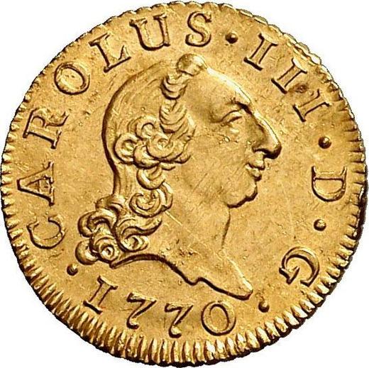 Awers monety - 1/2 escudo 1770 M PJ - cena złotej monety - Hiszpania, Karol III