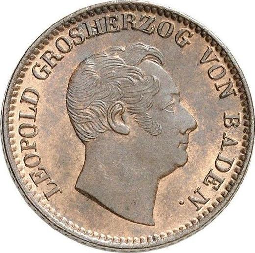 Аверс монеты - 1 крейцер 1847 года - цена  монеты - Баден, Леопольд