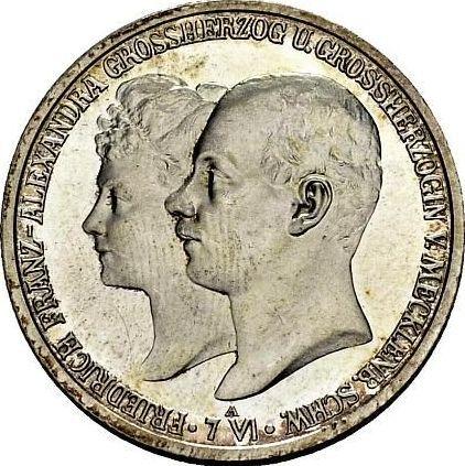Awers monety - 2 marki 1904 A "Meklemburgii-Schwerin" Ślub - cena srebrnej monety - Niemcy, Cesarstwo Niemieckie