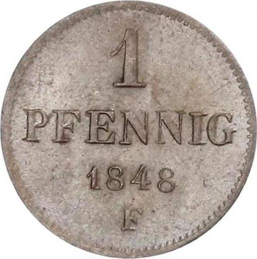 Reverso 1 Pfennig 1848 F - valor de la moneda  - Sajonia, Federico Augusto II